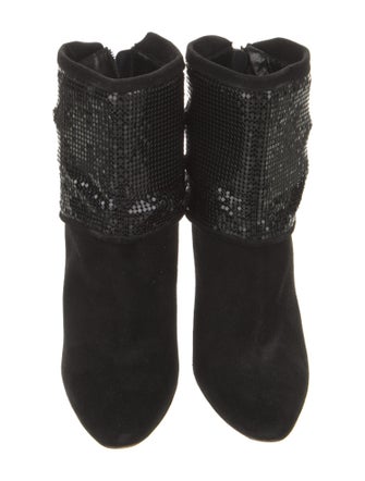Manolo Blahnik Suede Chain-Link Accents Boots