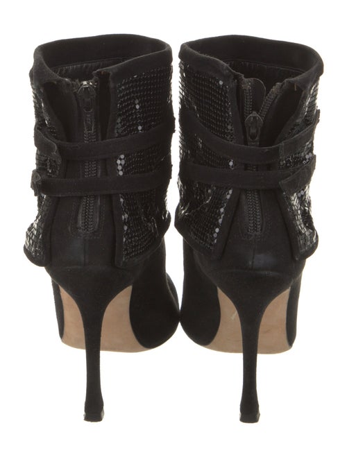 Manolo Blahnik Suede Chain-Link Accents Boots