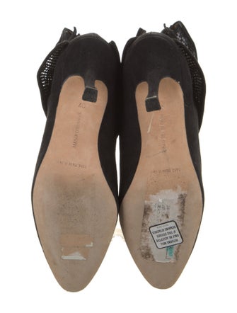 Manolo Blahnik Suede Chain-Link Accents Boots