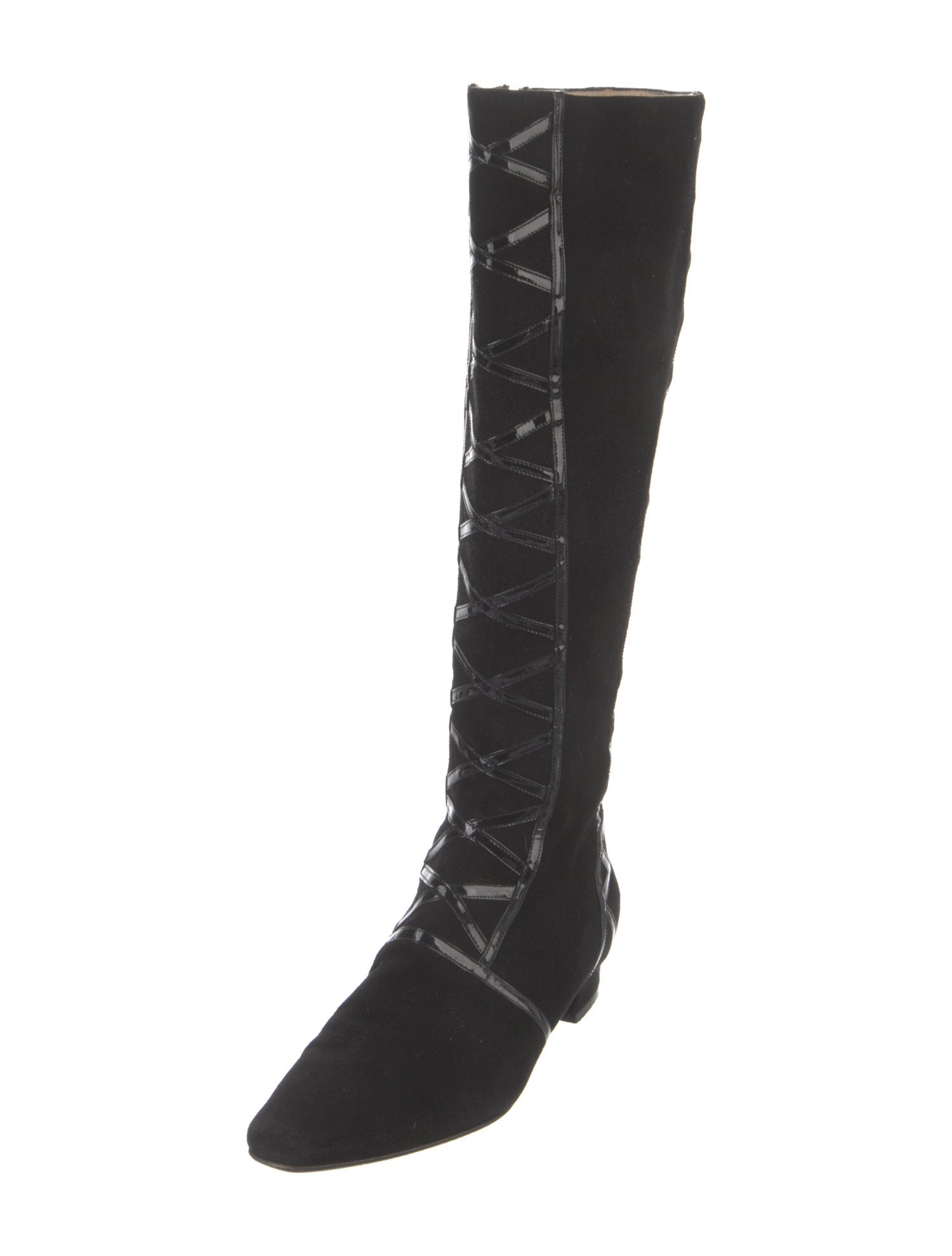 Manolo Blahnik Suede Lace-Up Boots