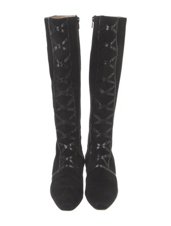 Manolo Blahnik Suede Lace-Up Boots