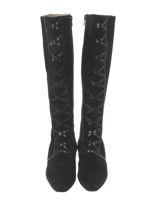 Manolo Blahnik Suede Lace-Up Boots