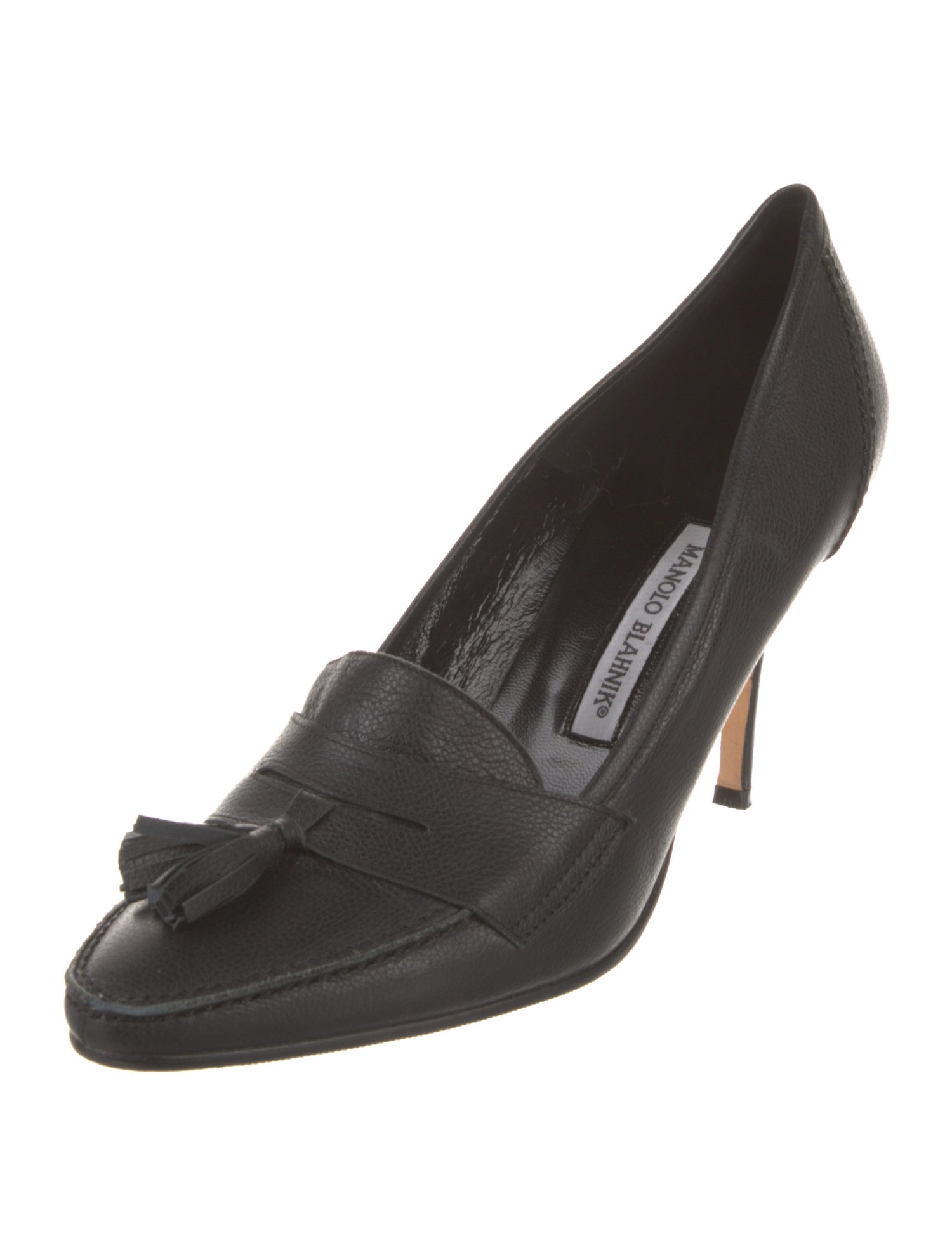 Manolo Blahnik Leather Tassel Accents Pumps
