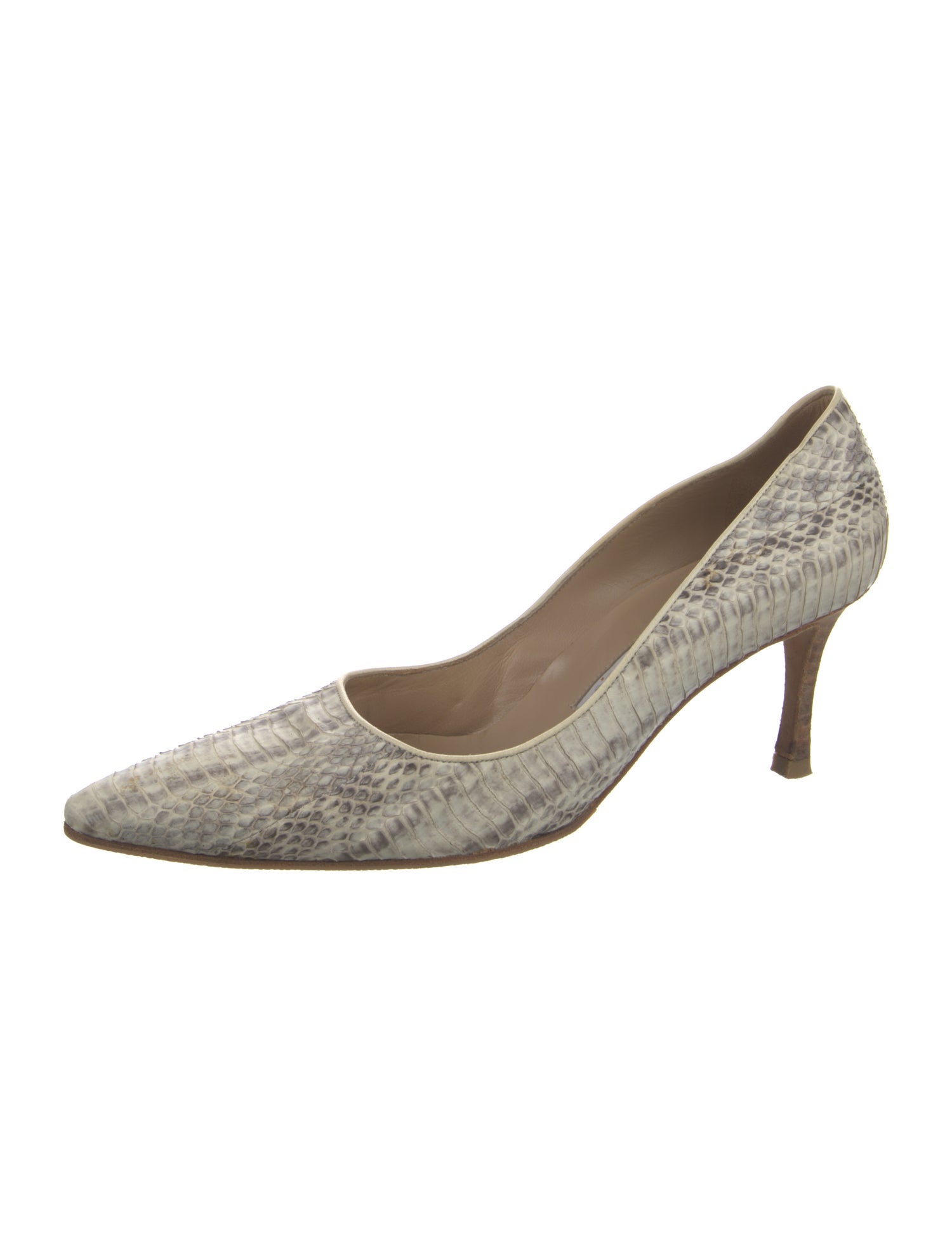 Manolo Blahnik Snakeskin Animal Print Pumps