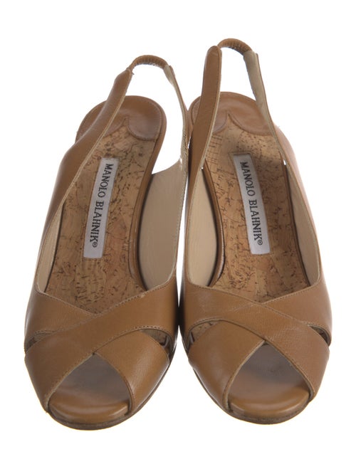 Manolo Blahnik Leather Slingback Sandals