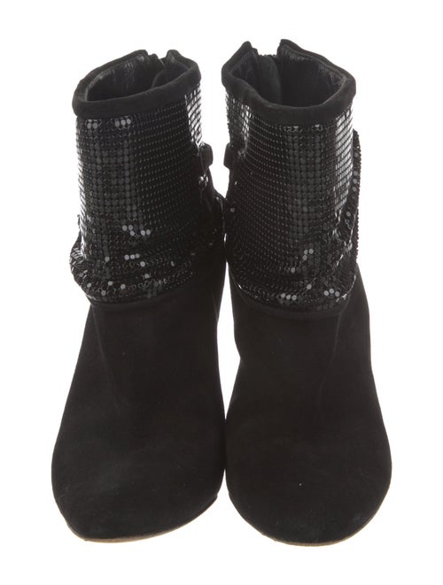 Manolo Blahnik Suede Sequin Embellishments Boots