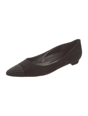 Manolo Blahnik Suede Studded Accents Flats