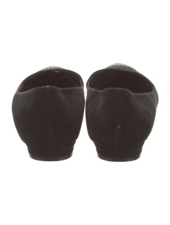 Manolo Blahnik Suede Studded Accents Flats