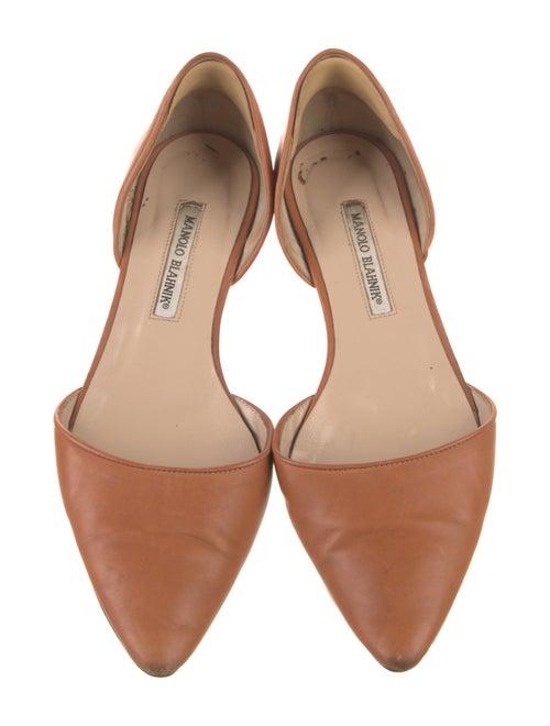 Manolo Blahnik Leather D'Orsay Flats
