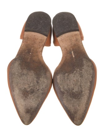 Manolo Blahnik Leather D'Orsay Flats