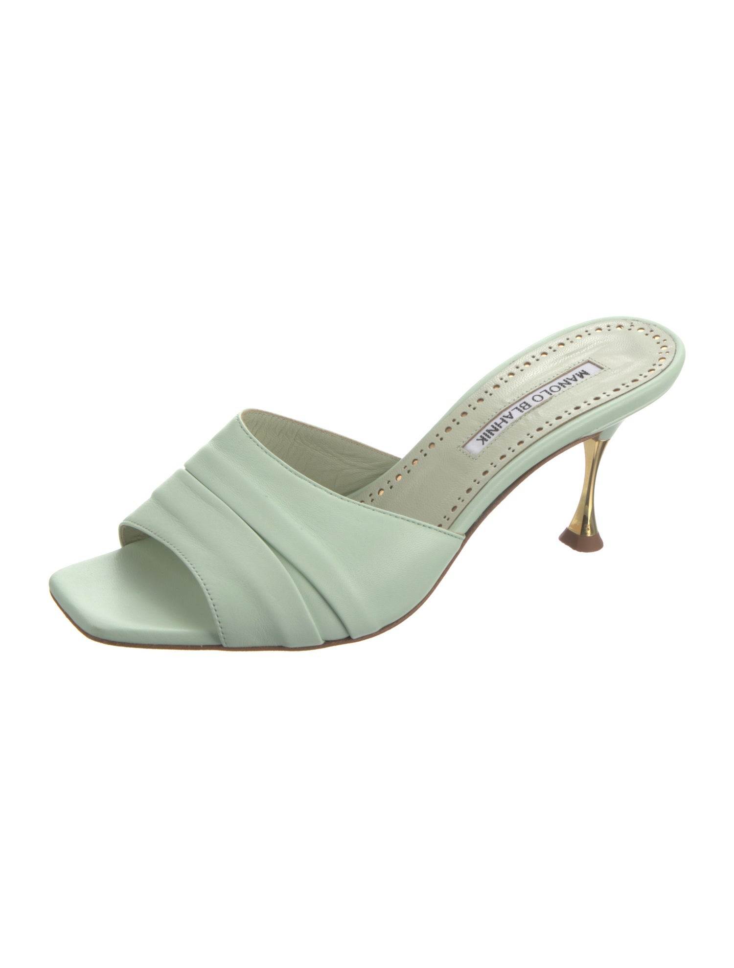 Manolo Blahnik Leather Slides