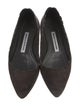 Manolo Blahnik Suede Scalloped Accent Ballet Flats