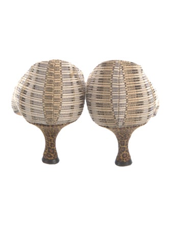 Manolo Blahnik Canvas Animal Print Pumps