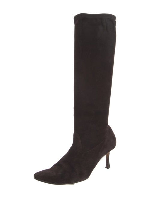 Manolo Blahnik Suede Sock Boots