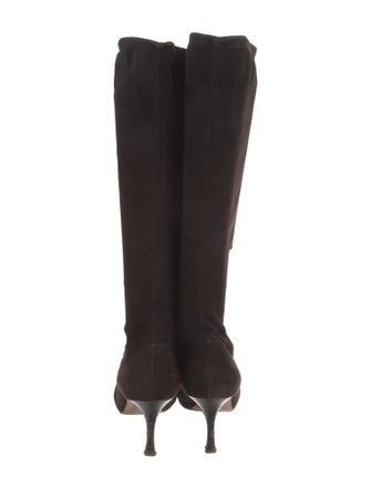Manolo Blahnik Suede Sock Boots