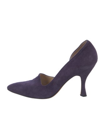 Manolo Blahnik Suede D'Orsay Pumps