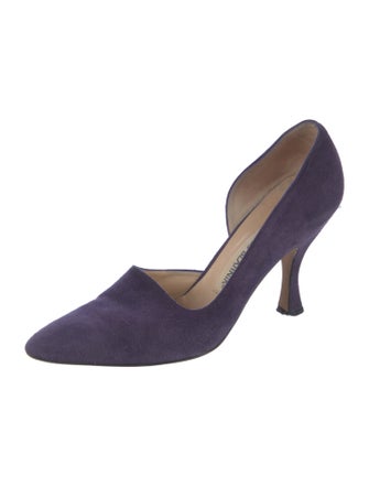Manolo Blahnik Suede D'Orsay Pumps