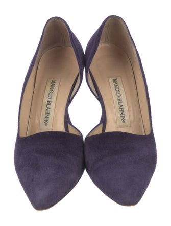 Manolo Blahnik Suede D'Orsay Pumps