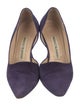 Manolo Blahnik Suede D'Orsay Pumps