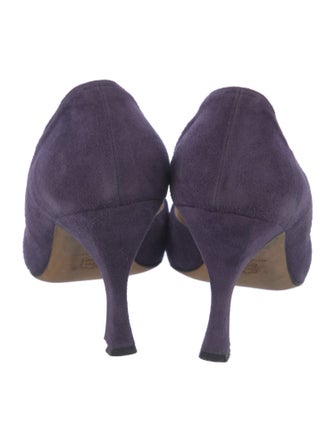 Manolo Blahnik Suede D'Orsay Pumps
