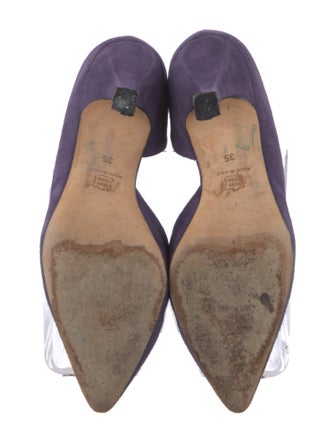 Manolo Blahnik Suede D'Orsay Pumps