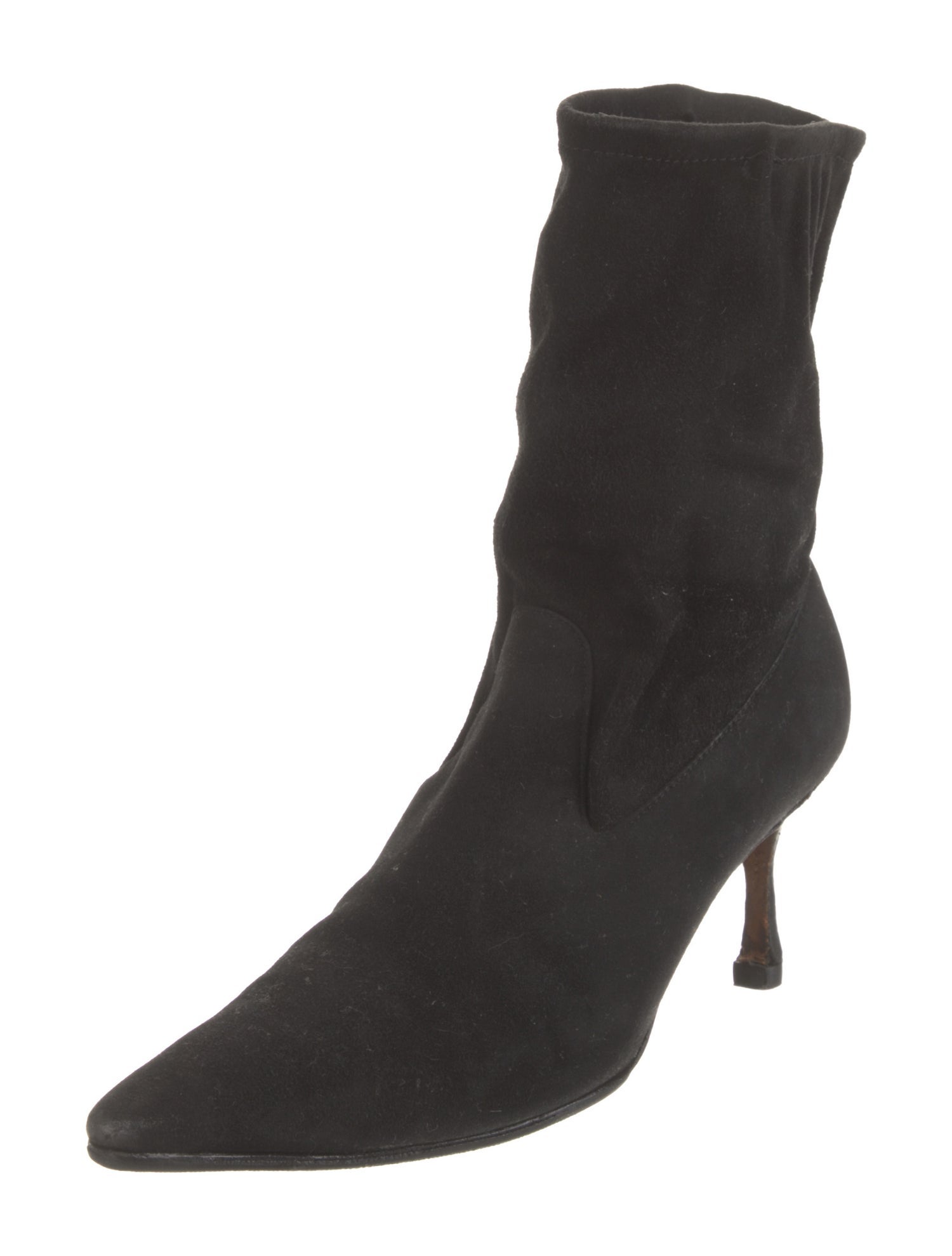 Manolo Blahnik Suede Sock Boots