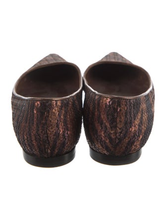 Manolo Blahnik Sequins Animal Print Flats