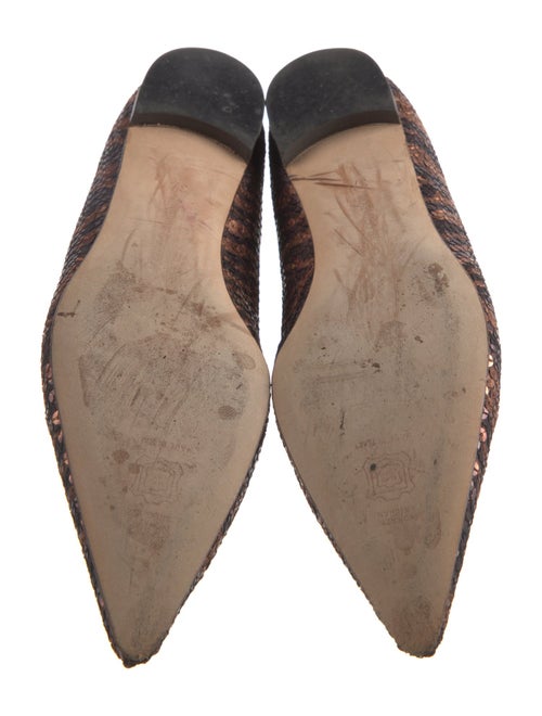 Manolo Blahnik Sequins Animal Print Flats