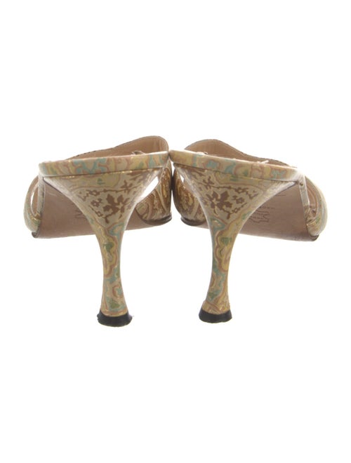Manolo Blahnik Leather Printed Slides