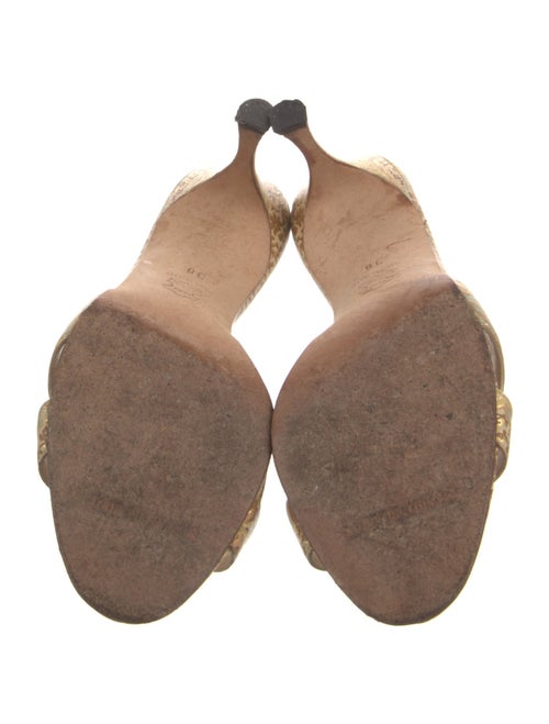 Manolo Blahnik Leather Printed Slides