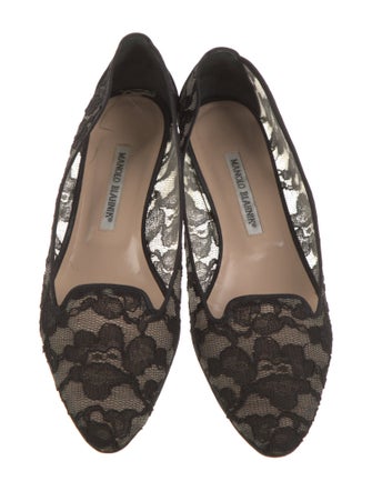Manolo Blahnik Lace Lace Pattern Loafers