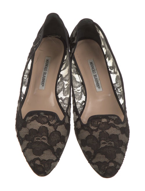 Manolo Blahnik Lace Lace Pattern Loafers
