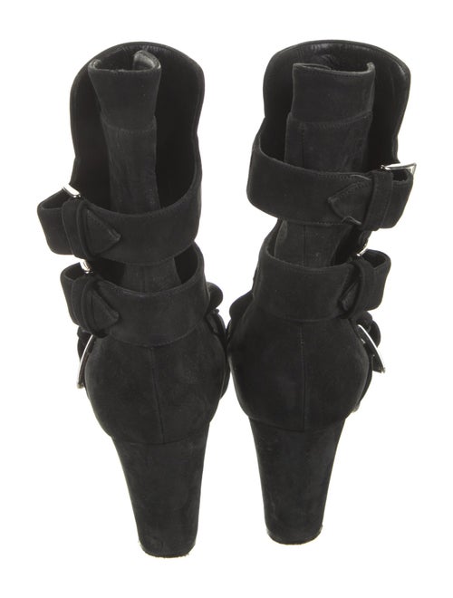 Manolo Blahnik Suede Moto Boots