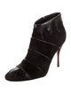 Manolo Blahnik Suede Leather Trim Embellishment Boots
