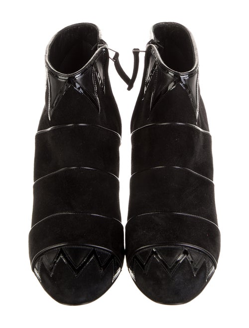 Manolo Blahnik Suede Leather Trim Embellishment Boots