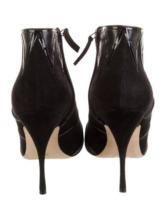 Manolo Blahnik Suede Leather Trim Embellishment Boots