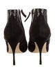Manolo Blahnik Suede Leather Trim Embellishment Boots