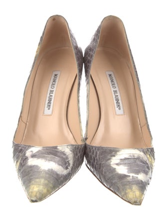 Manolo Blahnik Python Animal Print Pumps