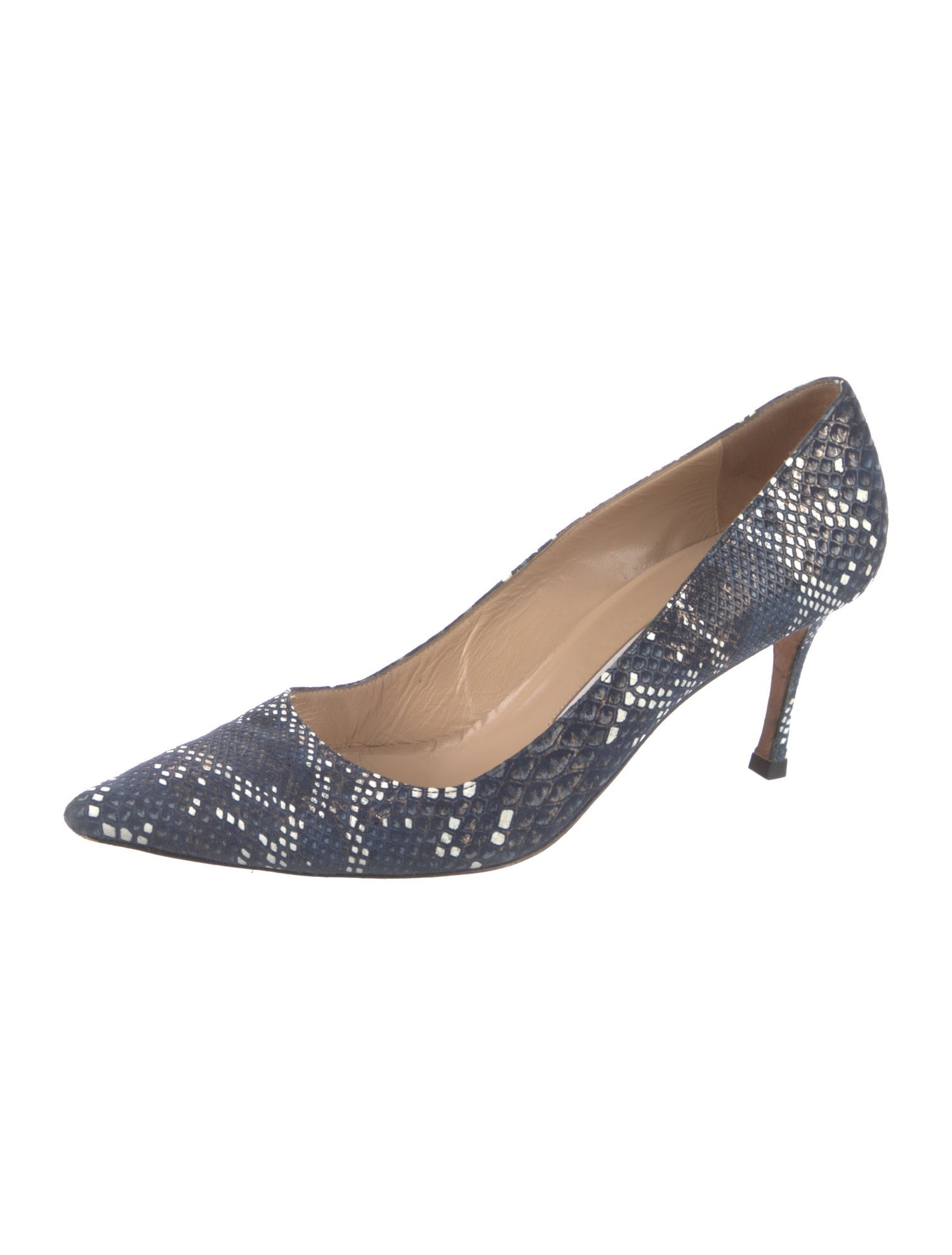 Manolo Blahnik Suede Animal Print Pumps
