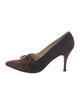 Manolo Blahnik Suede Bow Accents Pumps