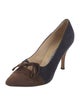 Manolo Blahnik Suede Bow Accents Pumps