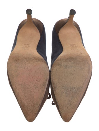 Manolo Blahnik Suede Bow Accents Pumps