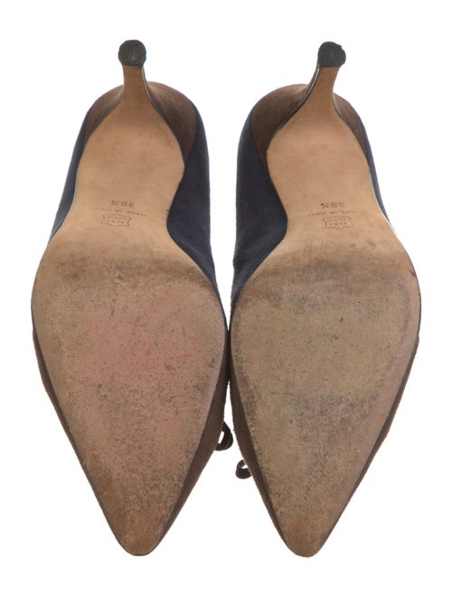 Manolo Blahnik Suede Bow Accents Pumps