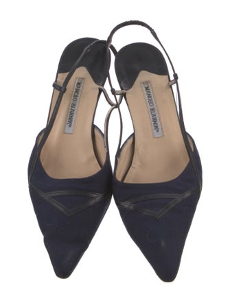 Manolo Blahnik Canvas Slingback Pumps