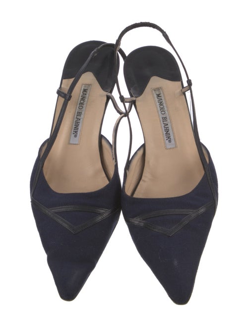 Manolo Blahnik Canvas Slingback Pumps
