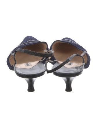 Manolo Blahnik Canvas Slingback Pumps