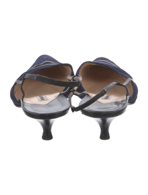 Manolo Blahnik Canvas Slingback Pumps