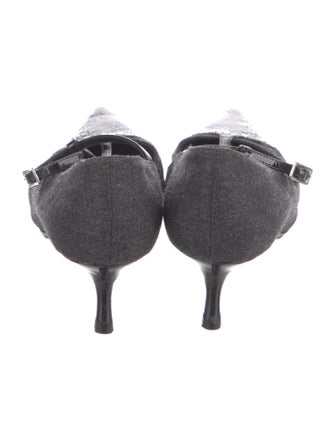 Manolo Blahnik Studded Accents T-Strap Pumps