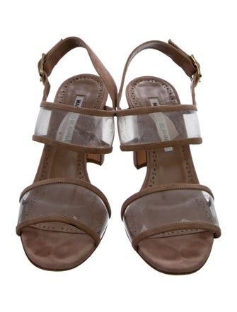 Manolo Blahnik Suede Slingback Sandals