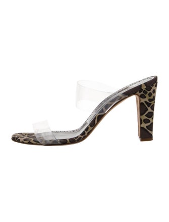 Manolo Blahnik PVC Printed Slides